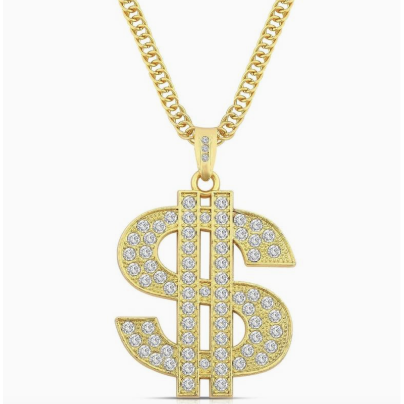 Gold Dollar Sign Necklace