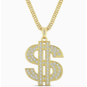 Gold Dollar Sign Necklace