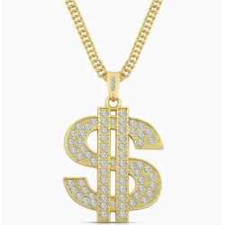 Gold Dollar Sign Necklace