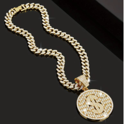 Golden Dollar Pendant Necklace