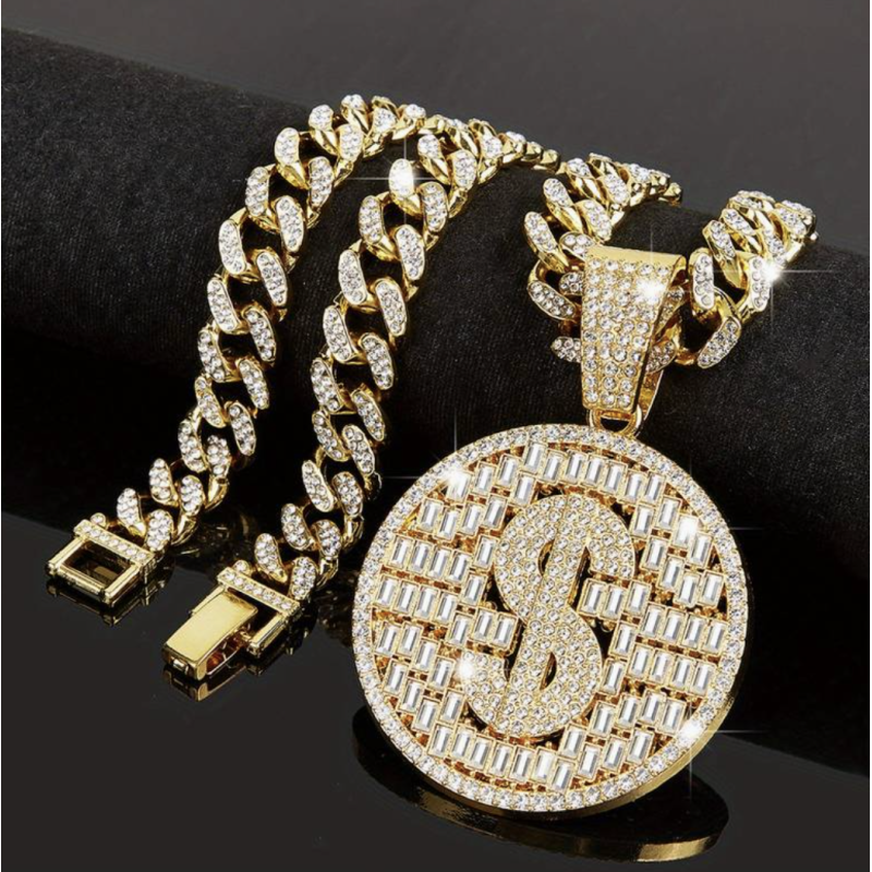 Golden Dollar Pendant Necklace