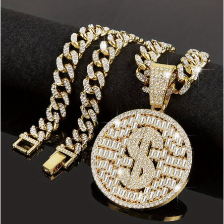 Golden Dollar Pendant Necklace