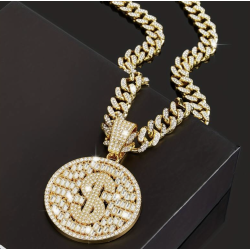 Golden Dollar Pendant Necklace