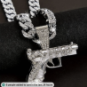 Silver Pistol Pendant Necklace