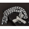 Silver Pistol Pendant Necklace