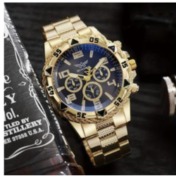 Gold and Blue Quartz Watch