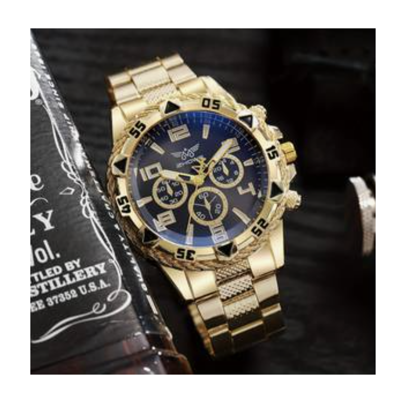 Gold and Blue Quartz Watch